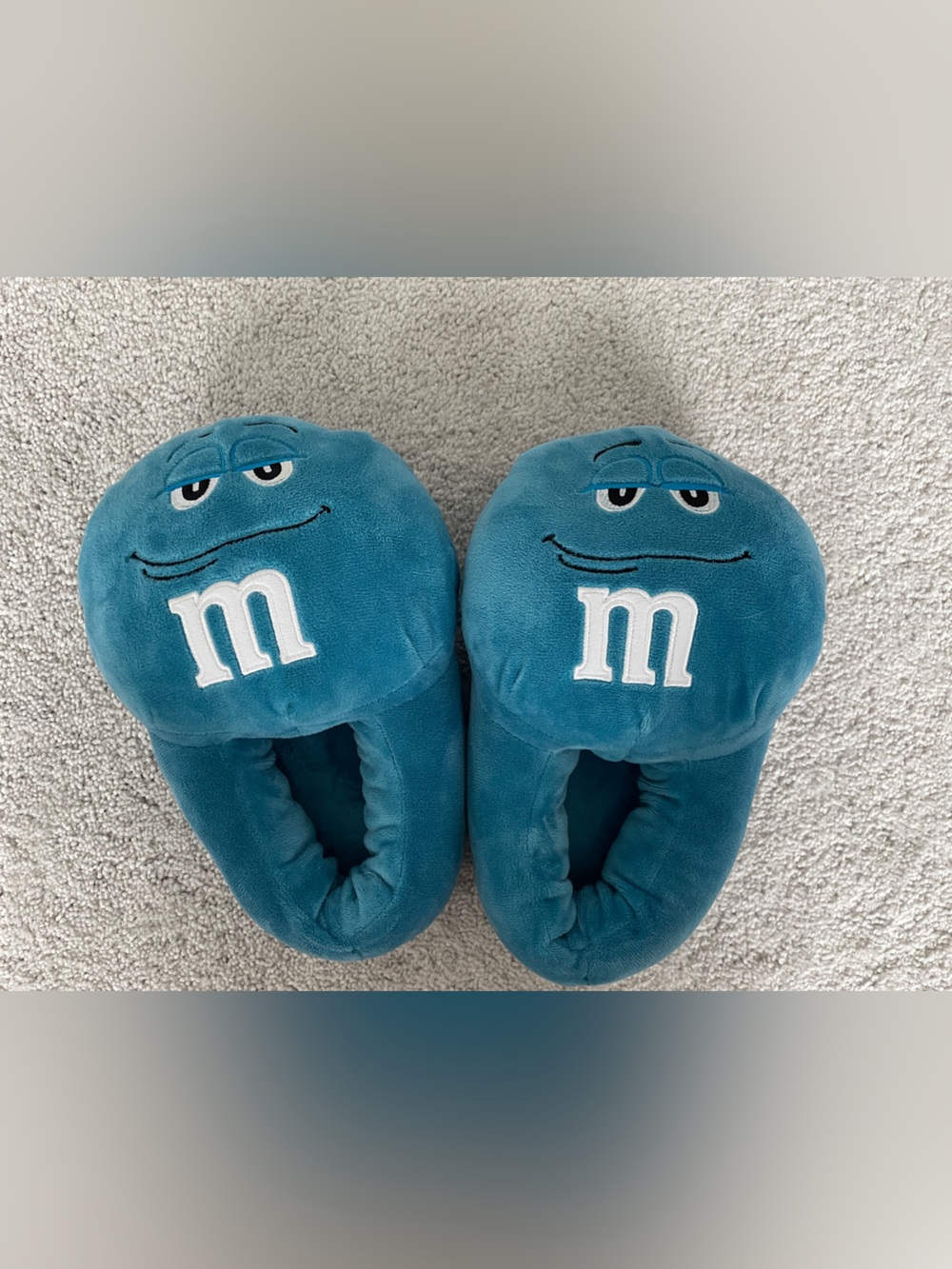 Blue M&M Plush Slippers